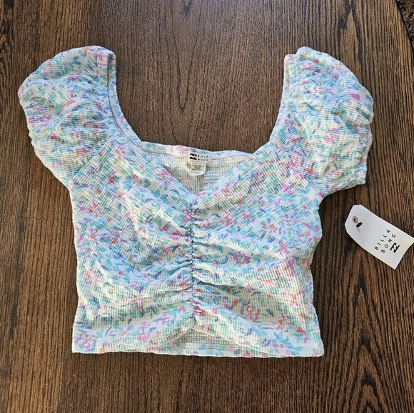 Billabong Pretty Sweet Knit Top Salt Crystal Size Women's Large 12 NEW - Picture 7 of 11